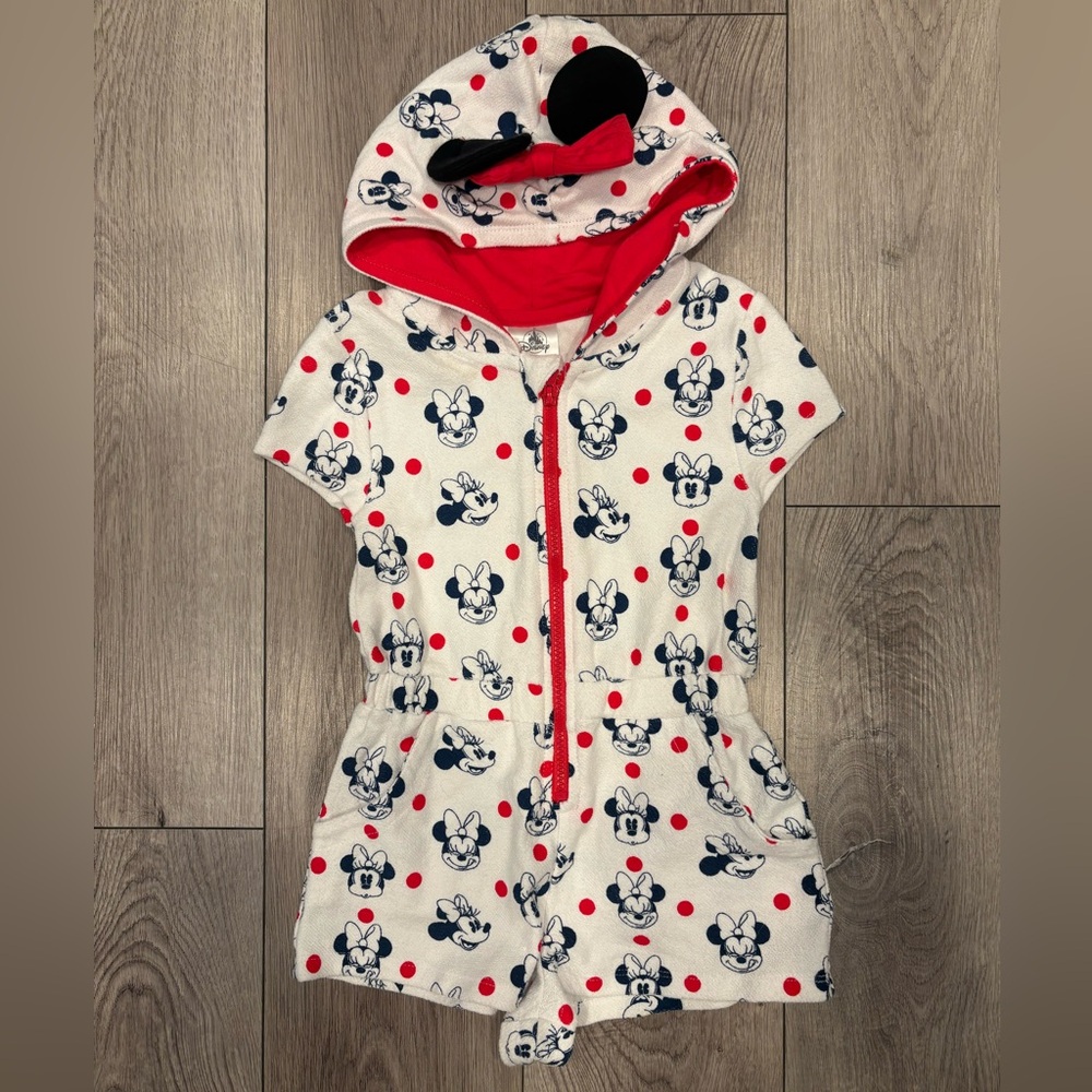 Disney Minnie Mouse Hooded Romper (Toddler Girl Size 4)
